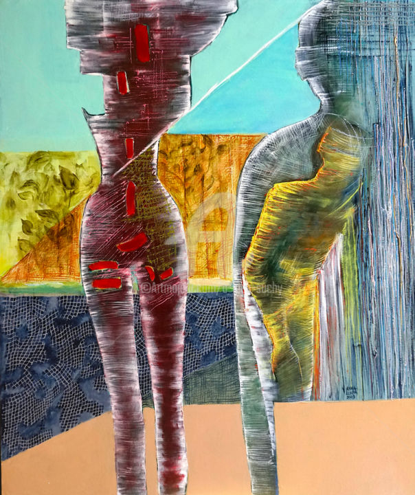 Chroń drzewa 绘画, 27.6x23.6 in