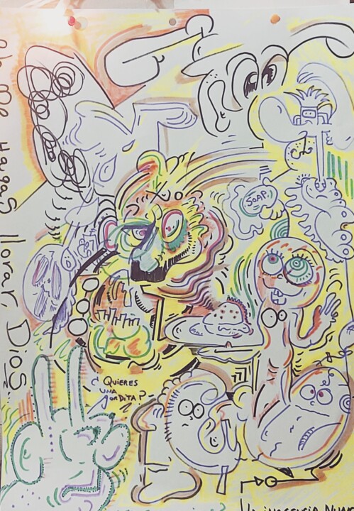 Mr, Mrs. Fat one (gordita) 绘画, 15.8x11.8 in
