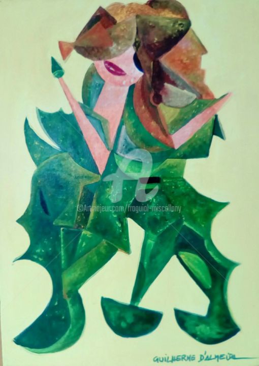 A MENINA E O CAMPONÊS 绘画, 27.6x19.7 in