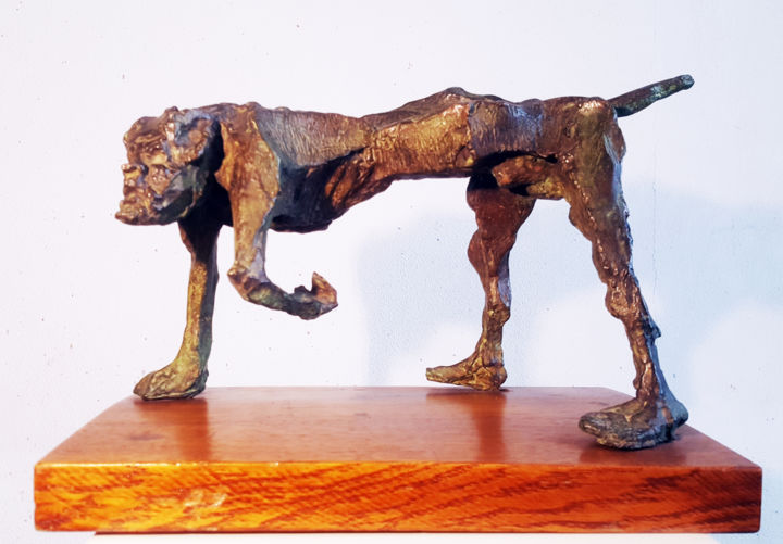 " ZARADASHT DEVENU CHIEN " 雕塑, 8.7x13.8 in