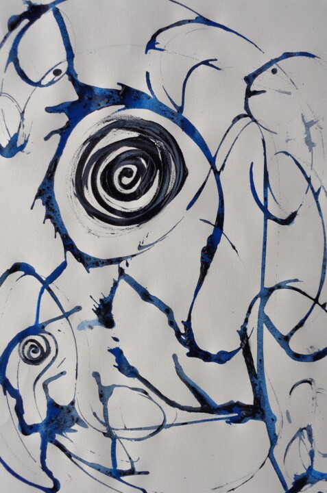 je regaaarde !!! fait pas attention 绘画, 23.6x15.8 in