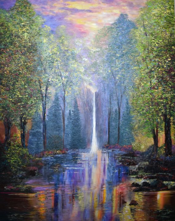 Hidden Falls 绘画, 48x36 in