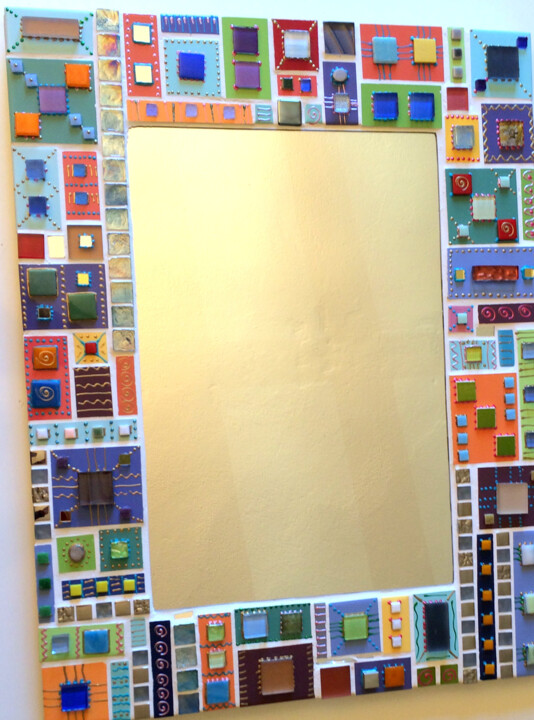 miroir mosaïque "Patchs colors " 设计, 25.6x19.7 in