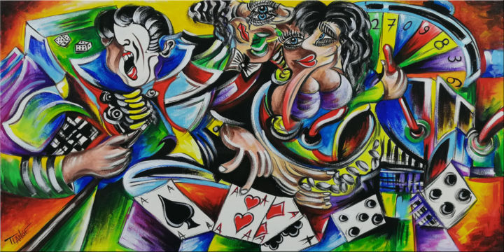 Happy Fate #955 绘画, 15.8x31.5 in