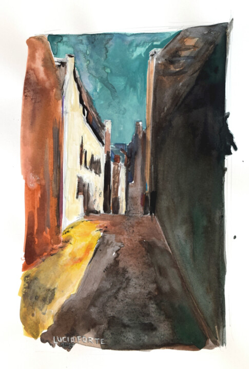 Painting titled "Odilon" by Lucio Forte, Original Artwork, Watercolor