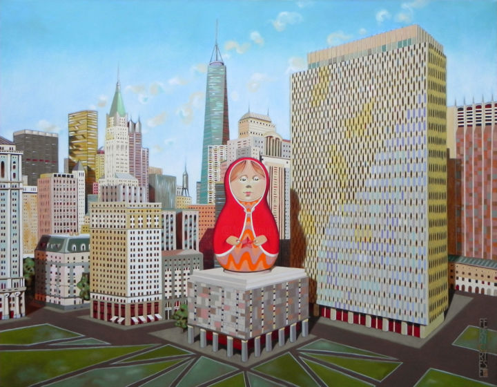 Matriosca in New York City 绘画, 27.6x35.4 in