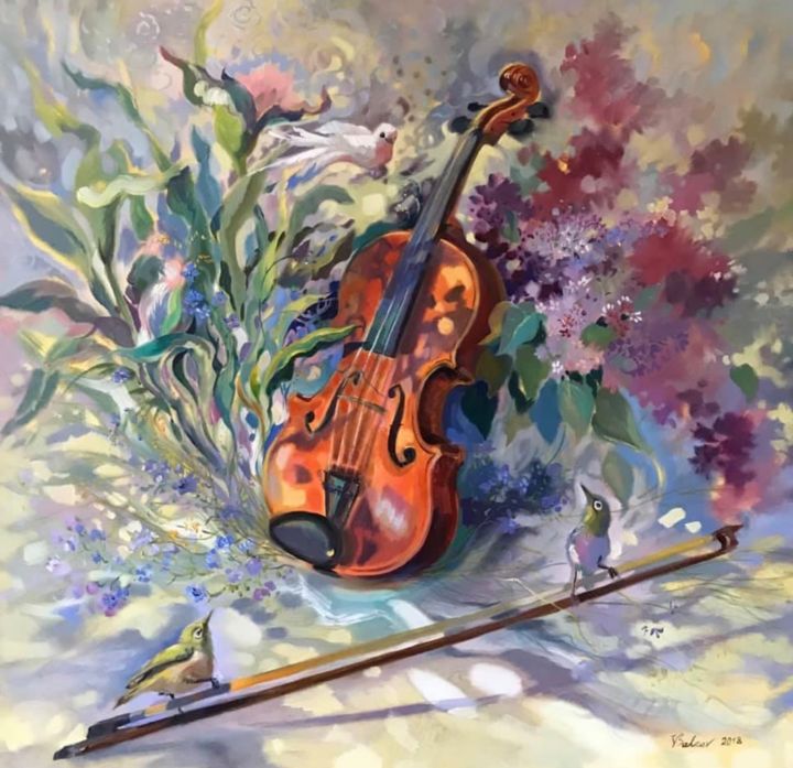 Frühlingsmusik 绘画, 31.5x31.5 in