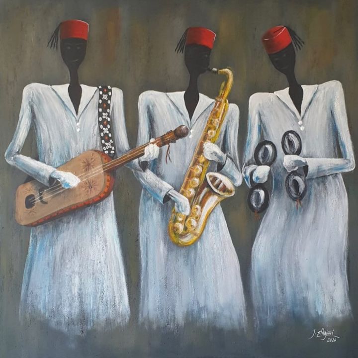 Jazz Gnawa 绘画, 39.4x39.4 in