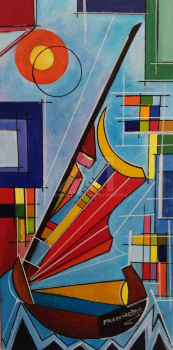 VELEIRO SOLITÁRIO 绘画, 31.5x15.8 in