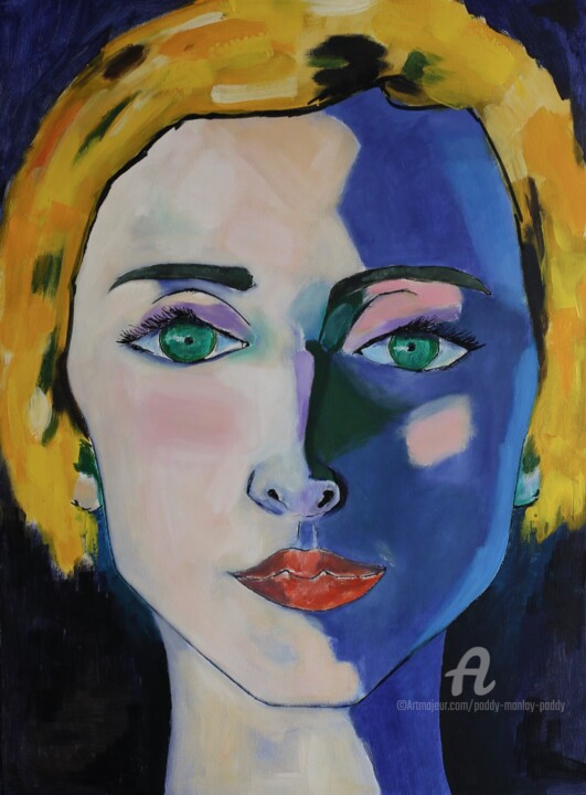 La fille aux cheveux blonds 绘画, 32.3x23.6 in