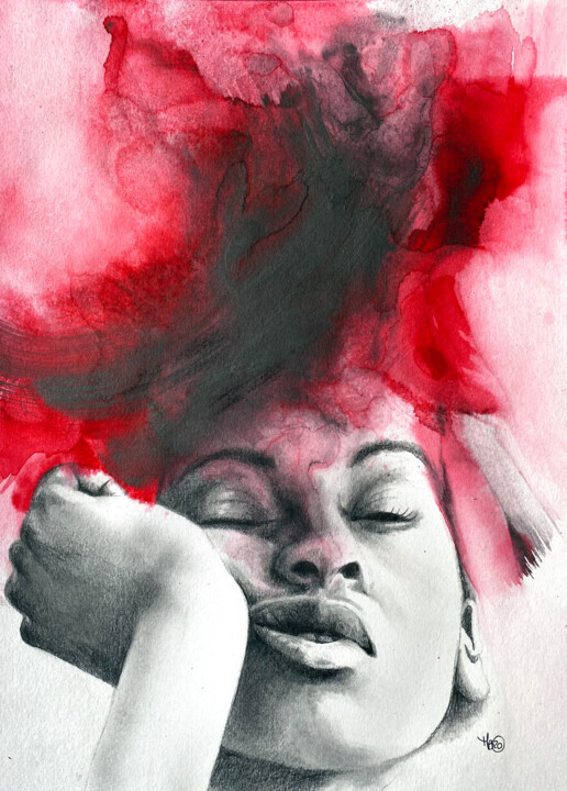 Painting titled "Carnaval de l'ennui" by Madeline Berger (MadB), Original Artwork, Graphite