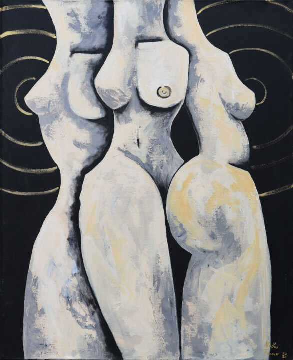 3 Graces in black 绘画, 39.4x31.5 in