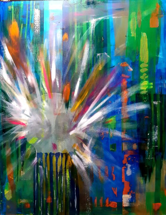 Explosion 绘画, 36.6x28.7 in