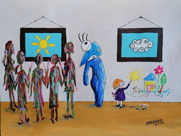 Peinture intitulée "My First Art Exhibi…" par Wabyanko, Œuvre d'art originale, Acrylique
