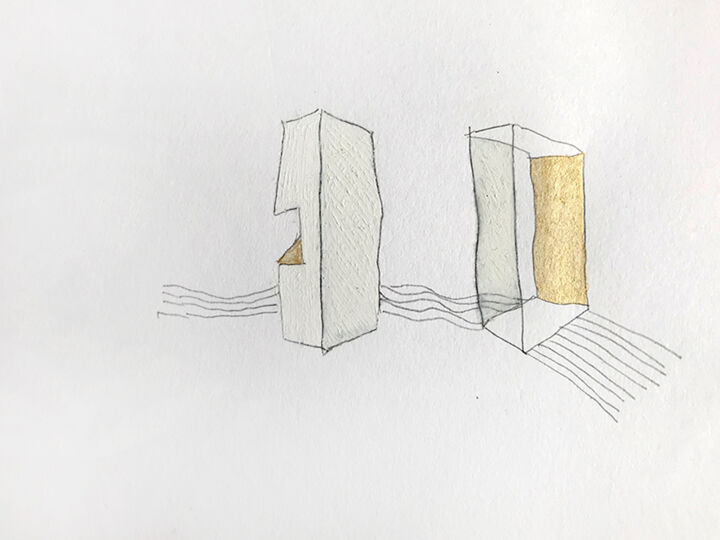 "Rencontre manquée" başlıklı Resim Dorine Knecht tarafından, Orijinal sanat, Kalem