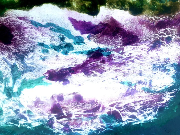 Schilderij getiteld "Nuclear Wave" door Kelvin Smits, Origineel Kunstwerk, Olie