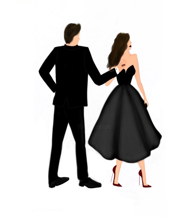 Цифровое искусство под названием "Fashion illustration" - Mehtap Şahin, Подлинное произведение искусства, Цифровая живопись