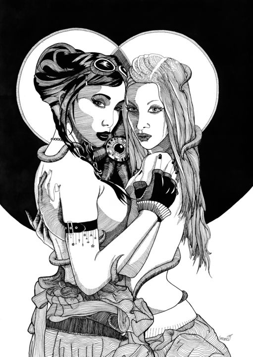 Dessin intitulée "Ardency - Жар" par Onza, Œuvre d'art originale, Encre