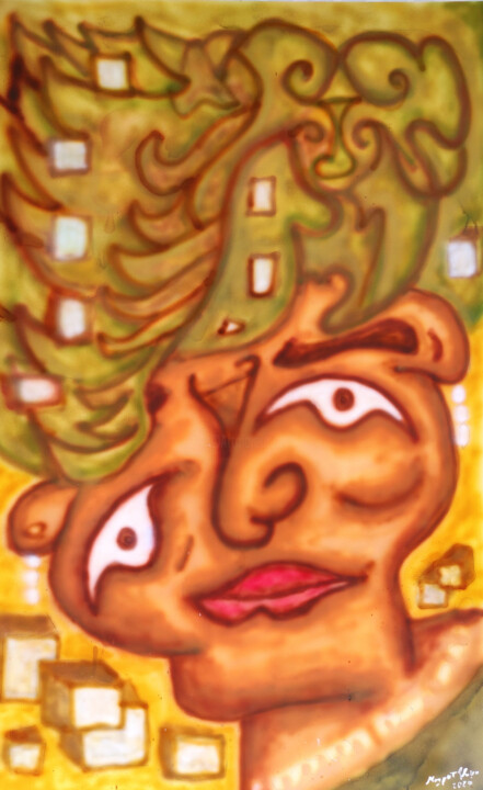 Painting titled "Une dame de Santa C…" by Mio, Original Artwork, Acrylic