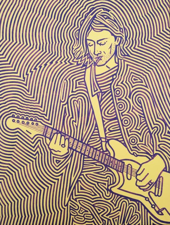 Kurt Cobain 绘画, 15.8x11.8 in