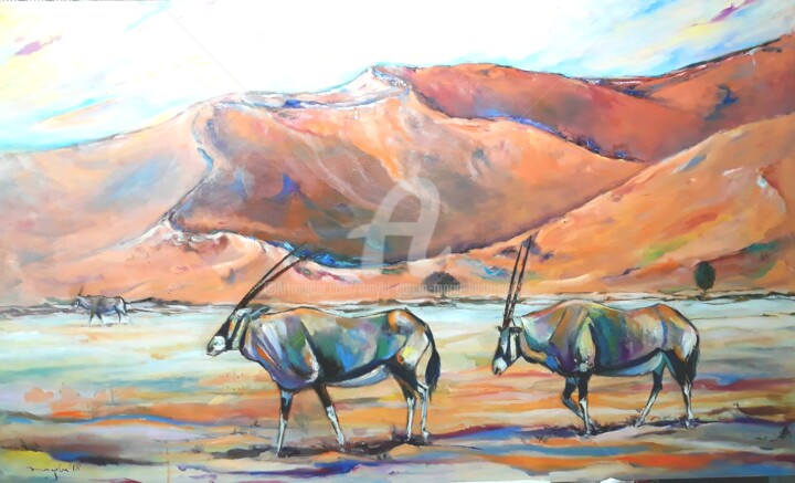 AIRES DE NAMIBIA 绘画, 35.4x63 in