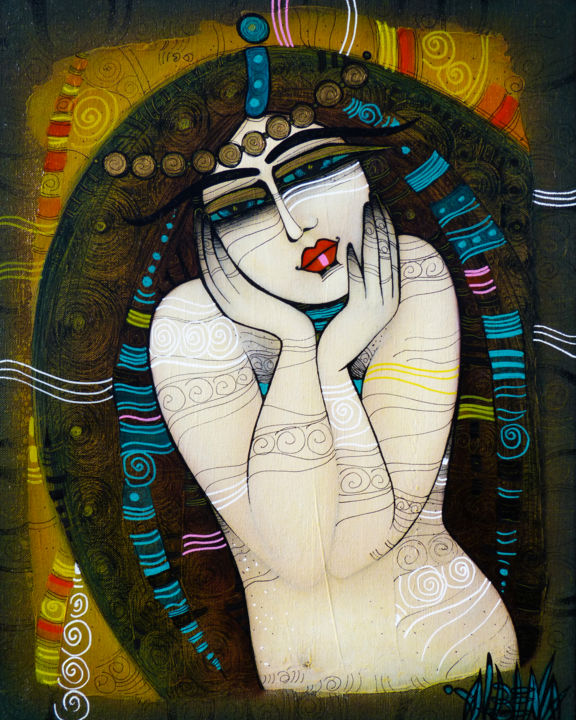 Peinture intitulée "Ah!..." par Albena Vatcheva, Œuvre d'art originale, Huile Monté sur Châssis en bois
