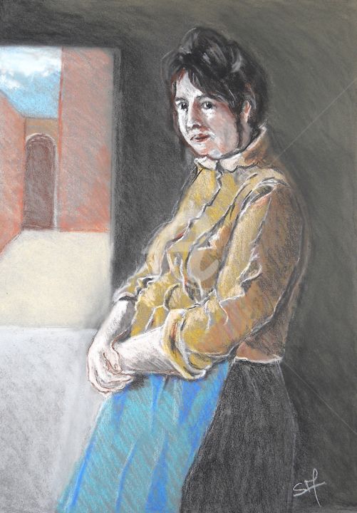 Dessin intitulée "CLIN D'OEIL" par Simonetti Dit Sm, Œuvre d'art originale, Pastel