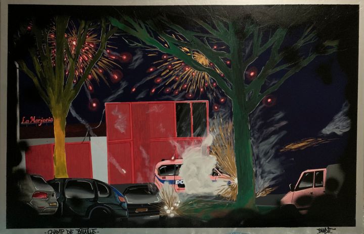 Champ de bataille 绘画, 29.5x45.3 in