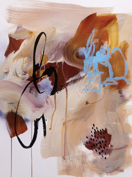 Schilderij getiteld "On m'a dit de vous…" door Chantal Proulx, Origineel Kunstwerk, Acryl