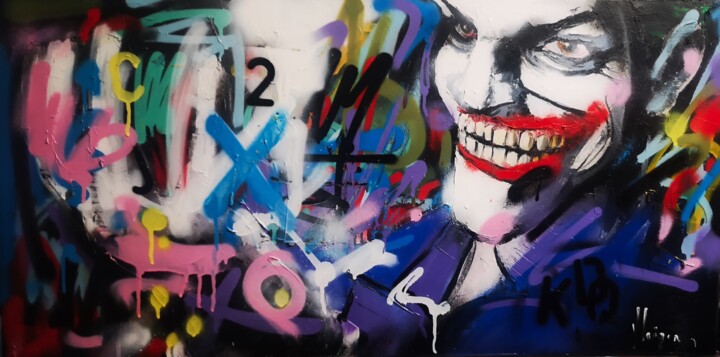 Joker vs Cope 2 绘画, 15.8x31.5 in