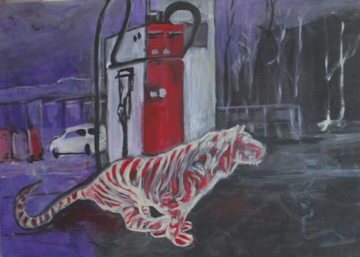 Pack den Tiger in den Tank 绘画, 27.6x39.4 in