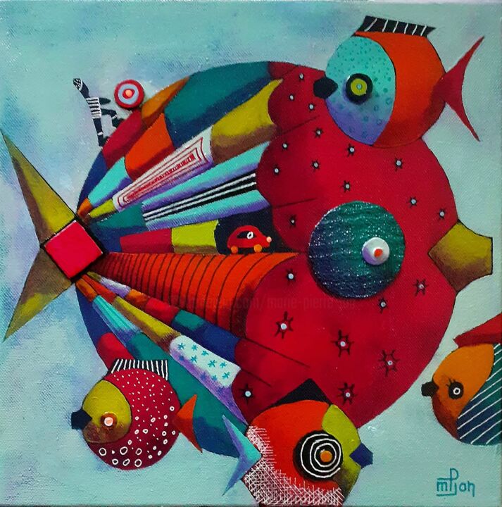 Bubulle 2 绘画, 11.8x11.8 in