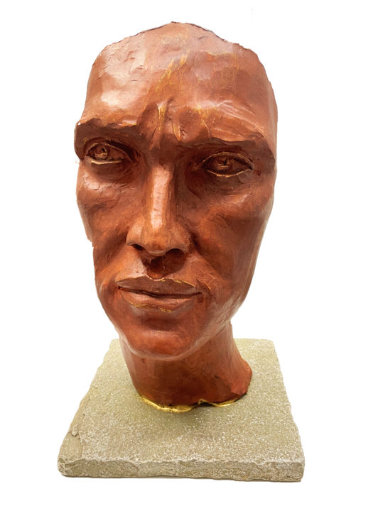 Sculpture intitulée "Gary" par Sylvie Mathiswan, Œuvre d'art originale, Terre cuite