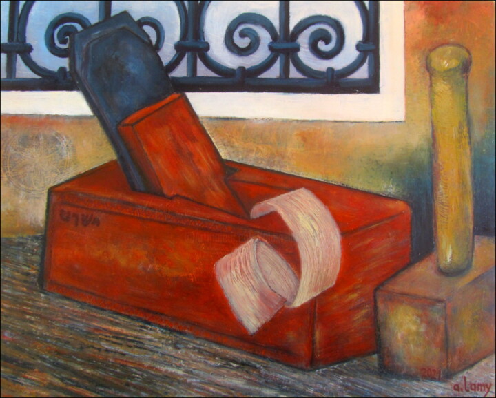Peinture intitulée "LE RABOT DU CHARPEN…" par Alain Lamy, Œuvre d'art originale, Huile