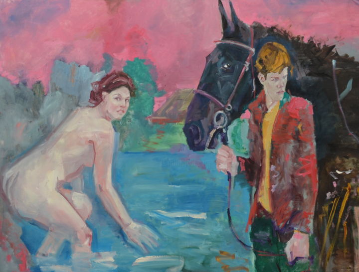 Zur Tränke 绘画, 59.1x78.7 in