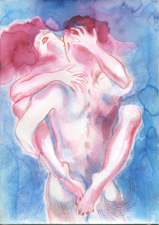 Arte digitale intitolato "The Power of Love" da Maria Cristina Cerminara, Opera d'arte originale, Acquarello