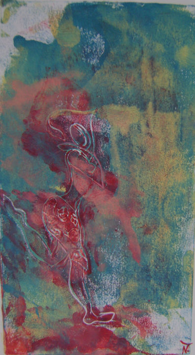 "danse de la pluie" N°4 印花与版画, 10.2x5.5 in