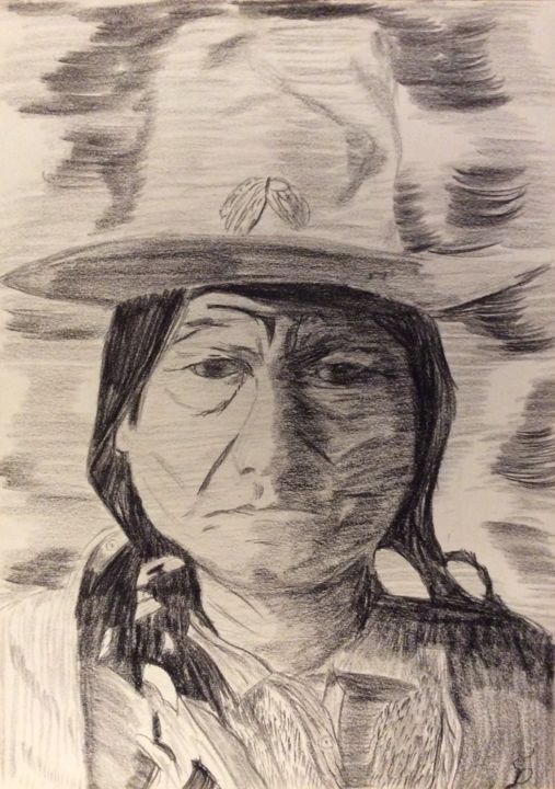 Sitting Bull 图画, 16.3x11.6 in