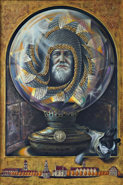"Шар№1631.Присутствие Спиридона" 绘画, 35.4x23.6 in