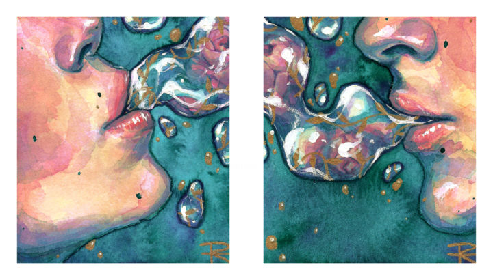 Shared Breath 绘画, 4.5x8 in