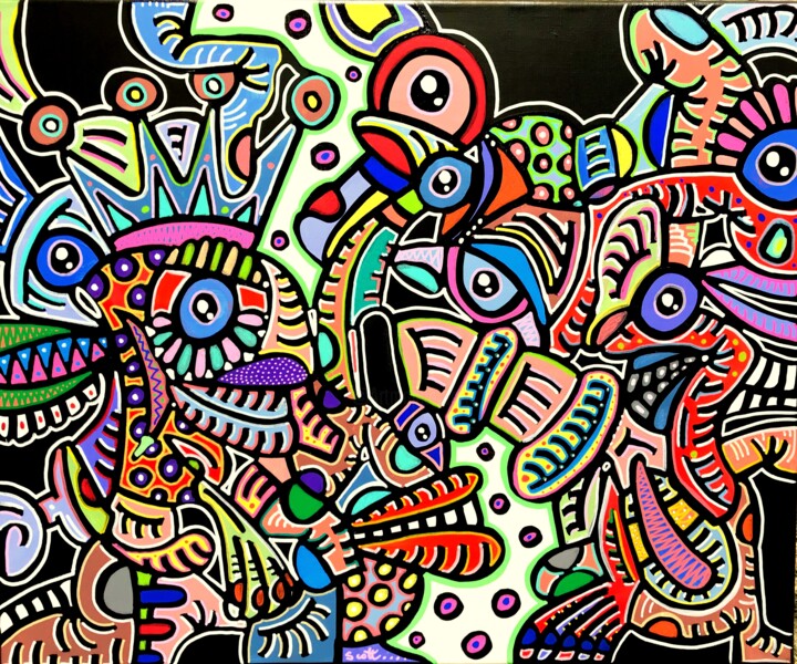 Peinture intitulée "On doit bien rigole…" par Walter Scott, Œuvre d'art originale, Acrylique