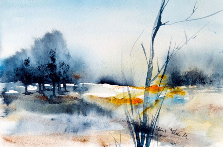 Peinture intitulée "Nature 2" par Martine Saint Ellier, Œuvre d'art originale, Aquarelle