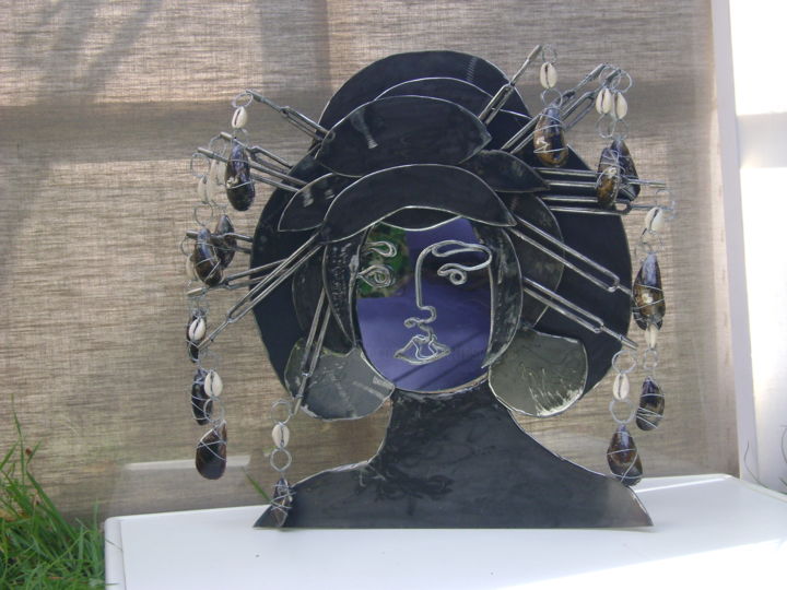 "Miroir Geisha" 雕塑, 16.1x18.1 in