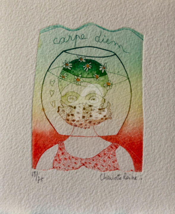 Carpe Diem 印花与版画, 6.5x5.3 in