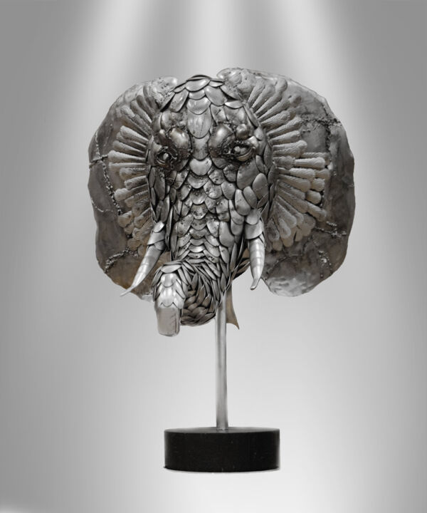 Tête D'éléphant 雕塑, 19.7x19.7 in