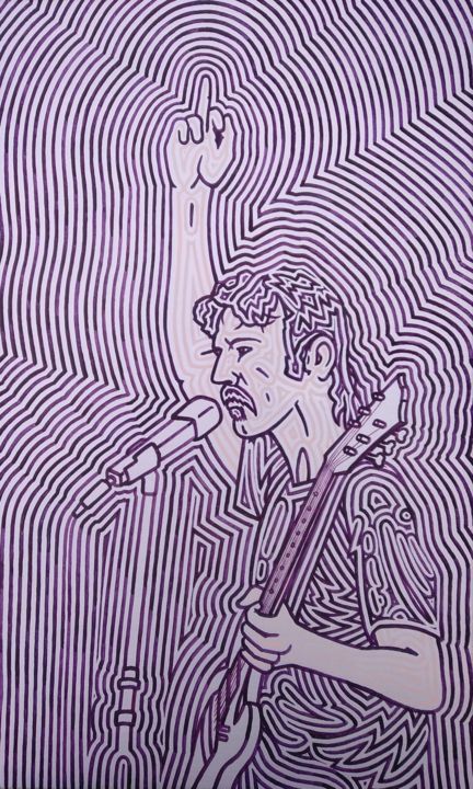 Frank Zappa 绘画, 19.7x11.8 in