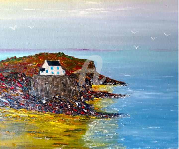 Peinture intitulée "la Maison le pouldu" par Didier Duclos, Œuvre d'art originale, Huile