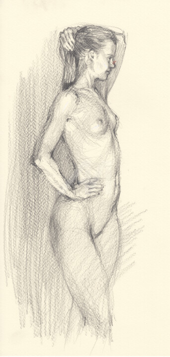 Dessin intitulée "Perfect naked woman…" par Samirayanushkova, Œuvre d'art originale, Crayon