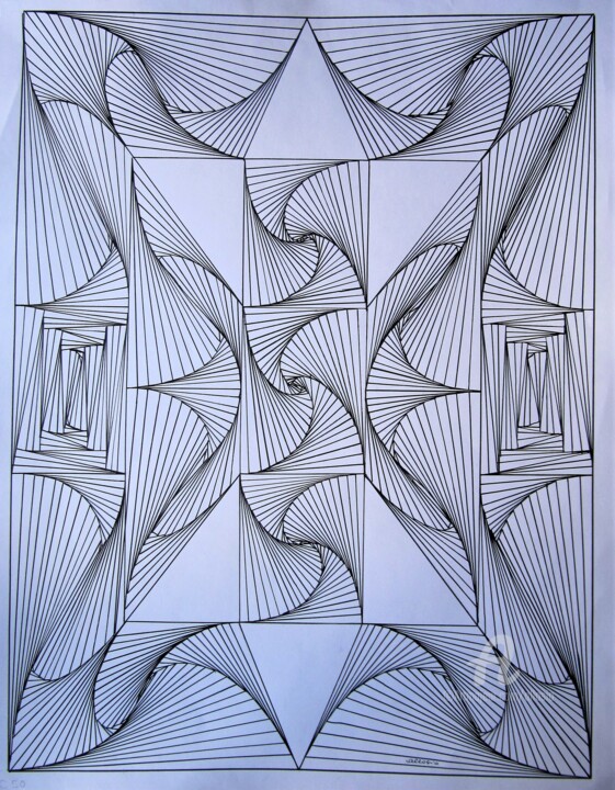 C50_les triangles 绘画, 25.6x19.7 in