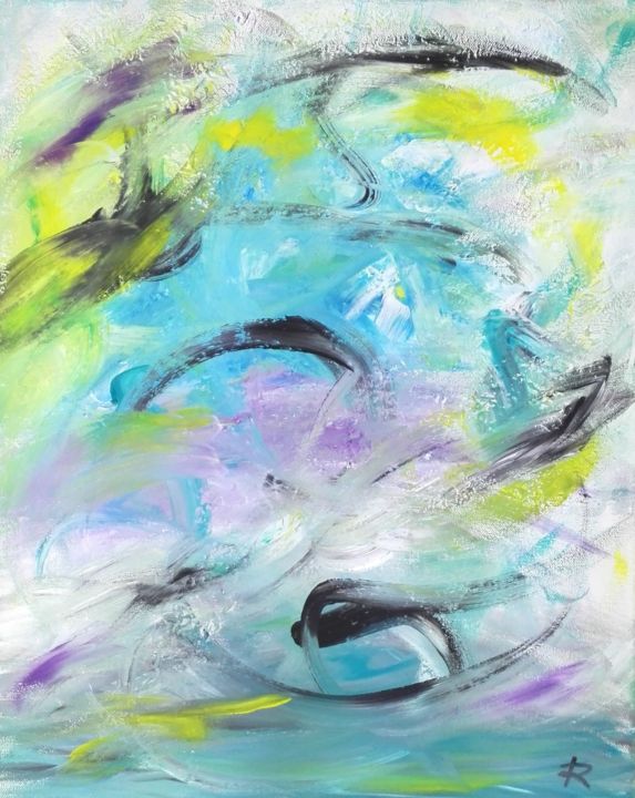 Pintura titulada "Sirènes" por Renaud Angerville-Langlois, Obra de arte original, Acrílico